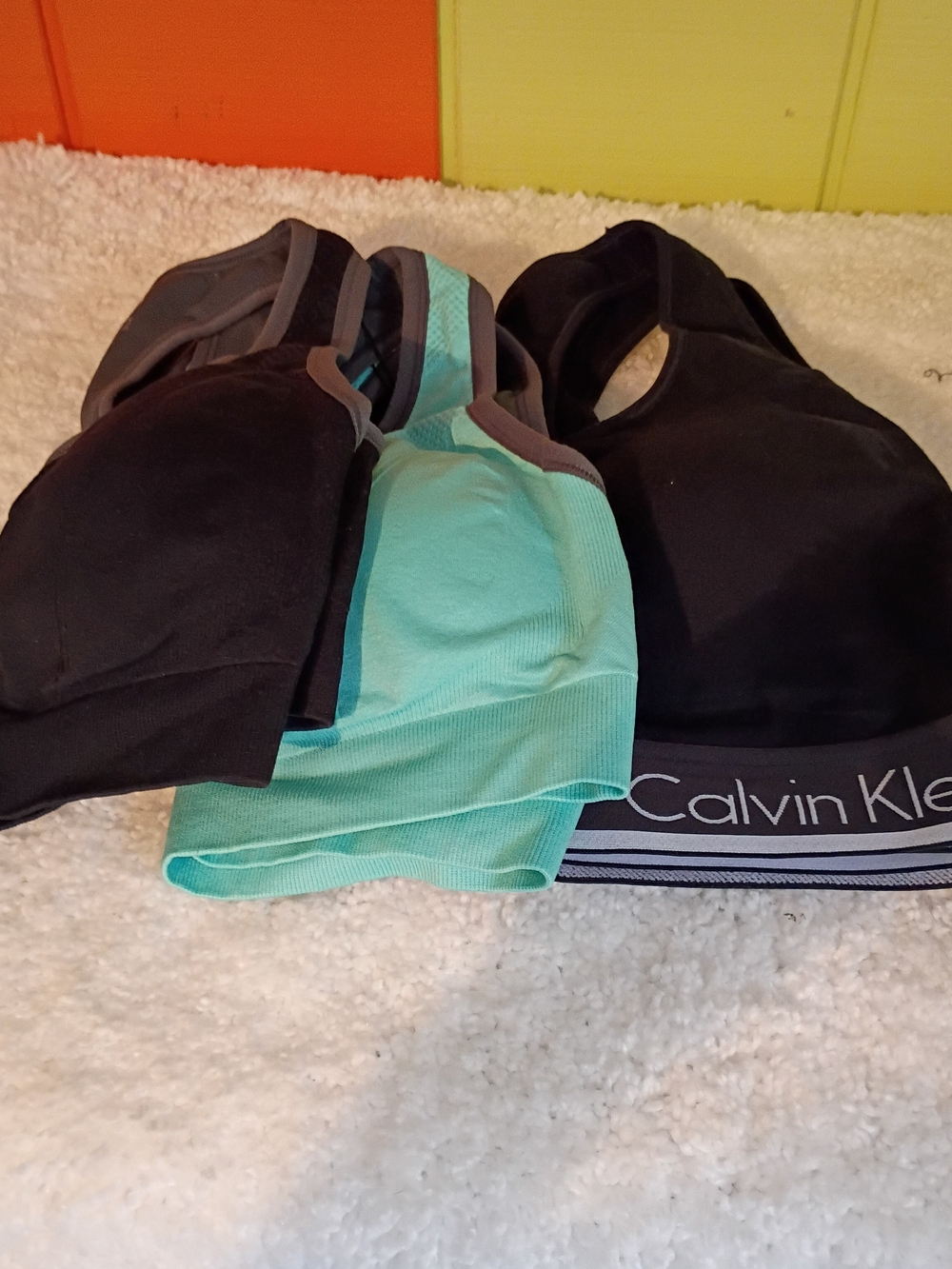 Calvin Klein Girls' Black & Mint Sports Bras - Pack
